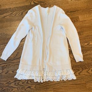 Matilda Jane Cream Cardigan with lace trim